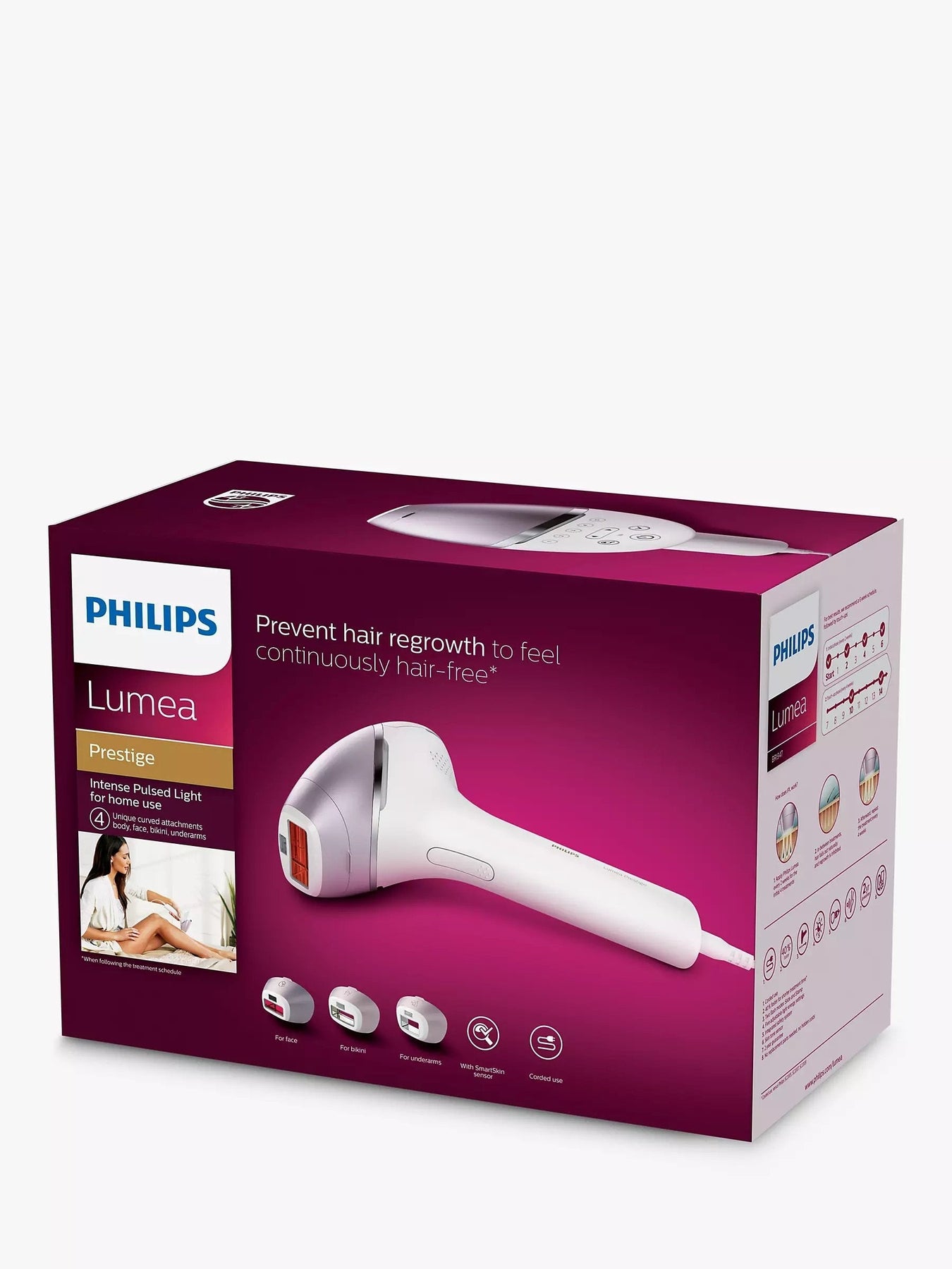 Philips Lumea BRI947 Prestige IPL Hair Removal Tool With 4
